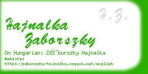 hajnalka zaborszky business card